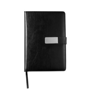 Caderneta Couro Sintético (21x14cm - com pauta) Personalizada Ref. SCX-15404
