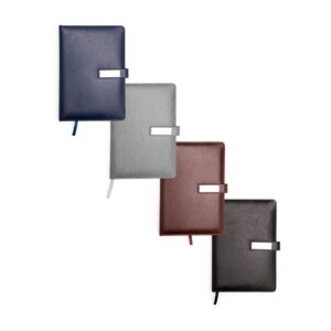 Caderneta Couro Sintetico (21x15cm - com pauta) Personalizada Ref. SCX-19110