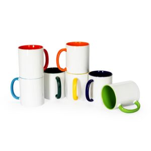 Caneca Cerâmica Personalizada (alça e interior colorido) 330ml Ref. SCX-13282