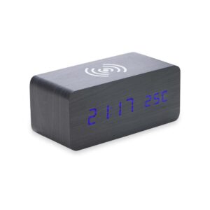 Relógio de Madeira com Carregamento por Indução Personalizado Ref. SCX-04358