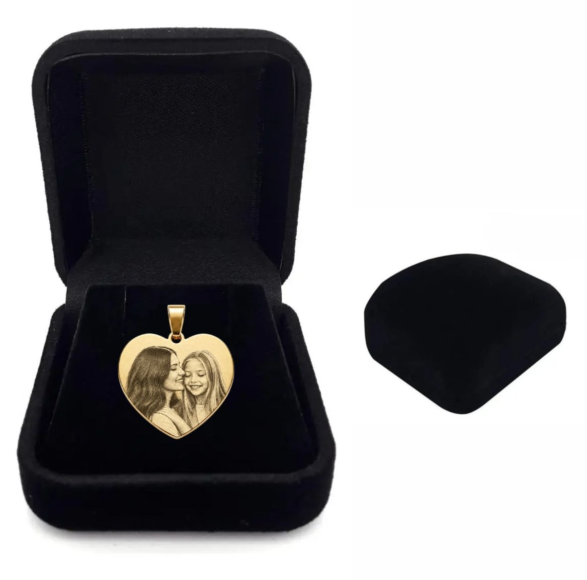 Pingente Coração Dourado Personalizado com Foto e Nome Ref. SCP-0001