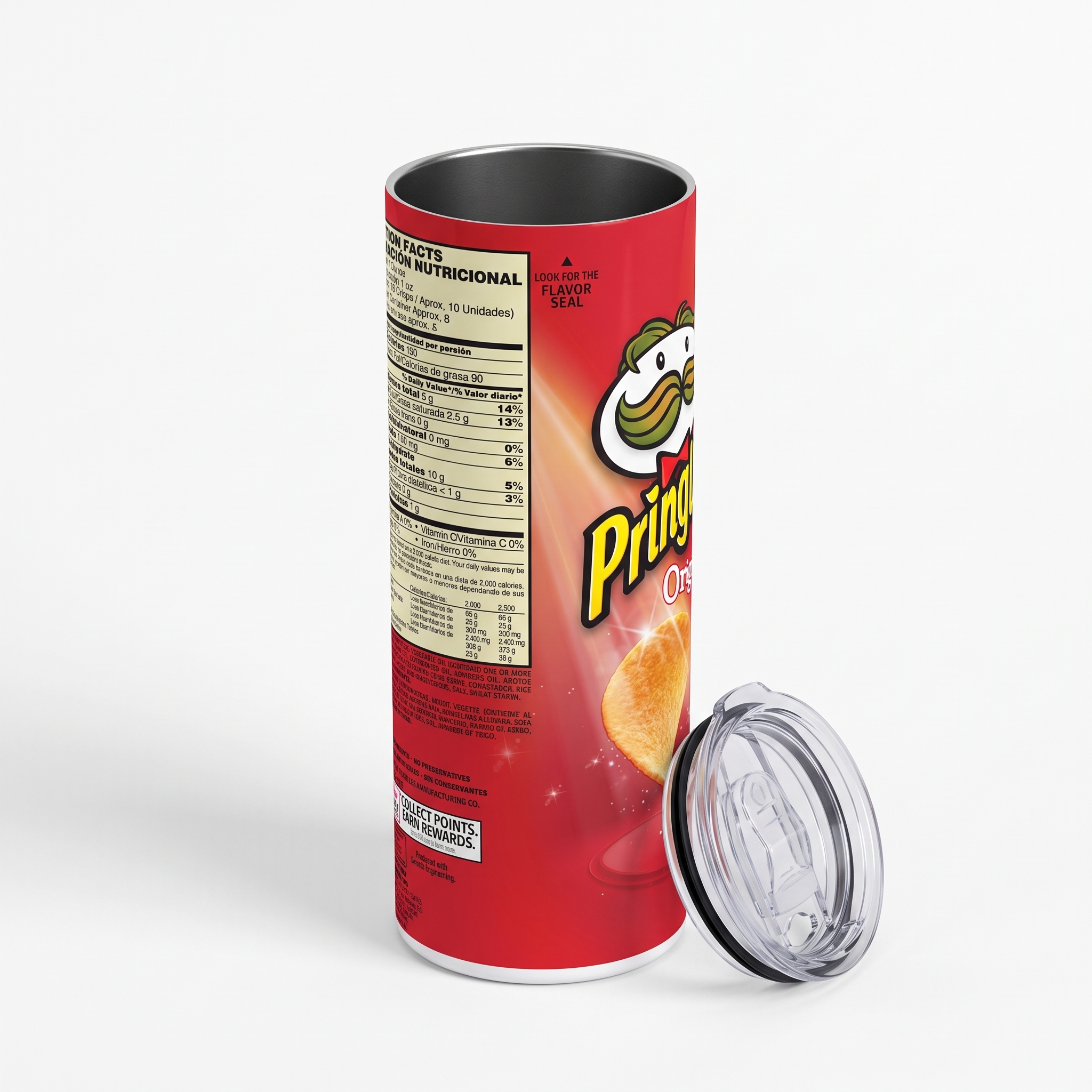 Copo Térmico Retrô 600ml em Inox – Estampa Inspirada na Pringles - Imagem 2