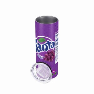 Copo Térmico Retrô 600ml em Inox – Estampa Inspirada na Fanta Uva