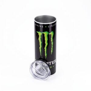 Copo Térmico Retrô 600ml em Inox – Estampa Inspirada na Monster Energy "Green"