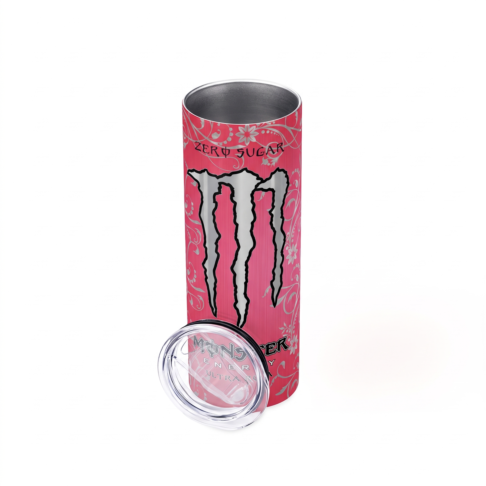 Copo Térmico Retrô 600ml em Inox – Estampa Inspirada no Monster Ultra Red